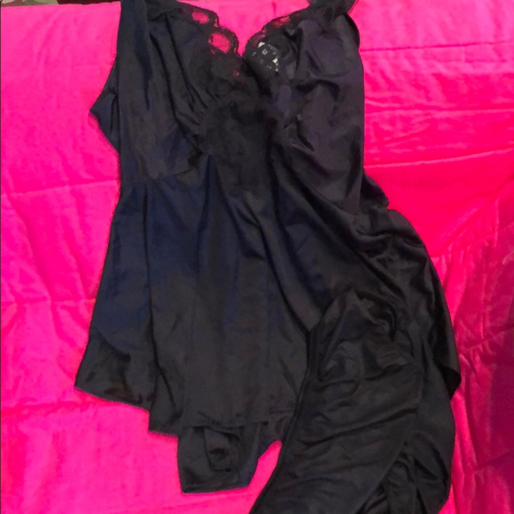 Black chemise 2pc sleepwear